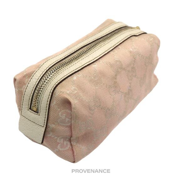 🔴 Gucci Cosmetic Pouch - Powder Pink GG Canvas Heart - Picture 6 of 11